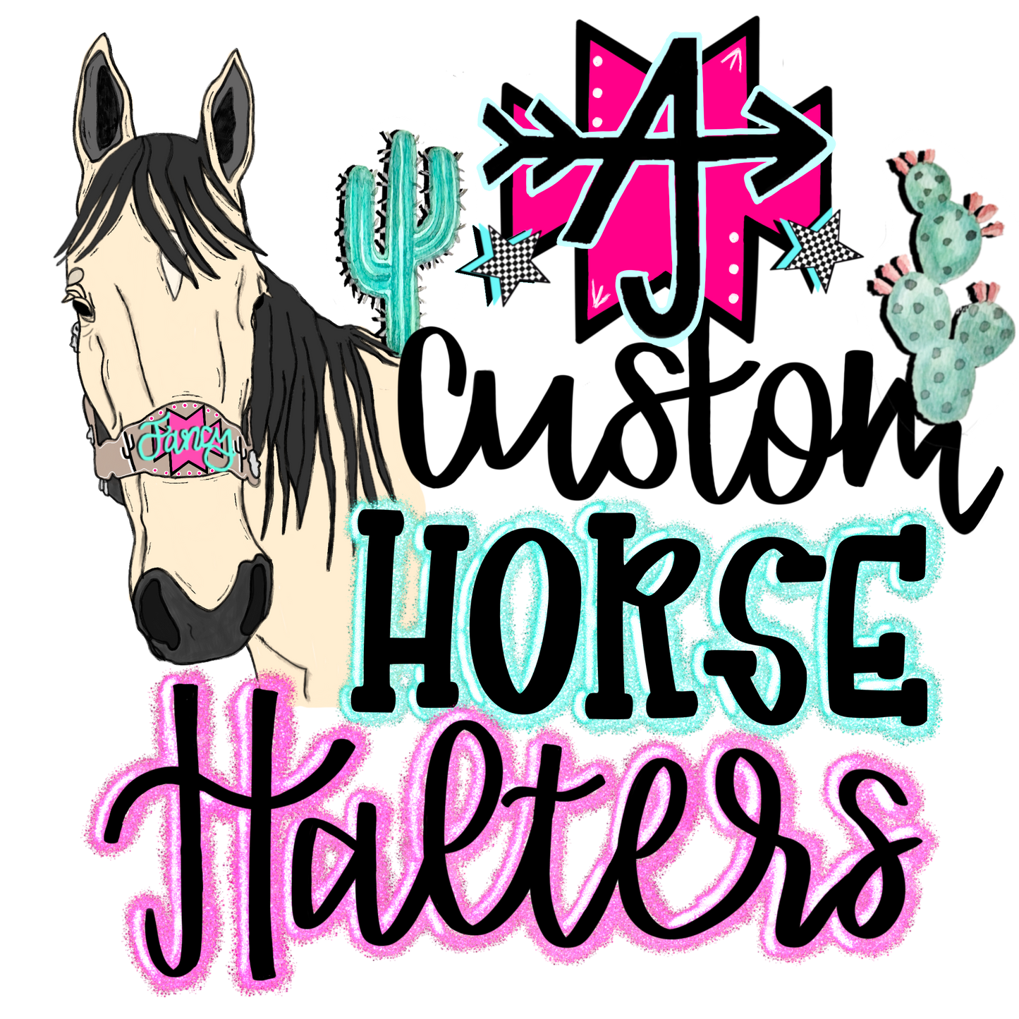 Custom Engraved Leather Halter *Noseband AND Cheek Pieces*