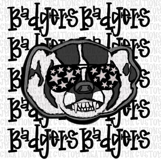 BADGERS Mascot School Spirit Digital Design