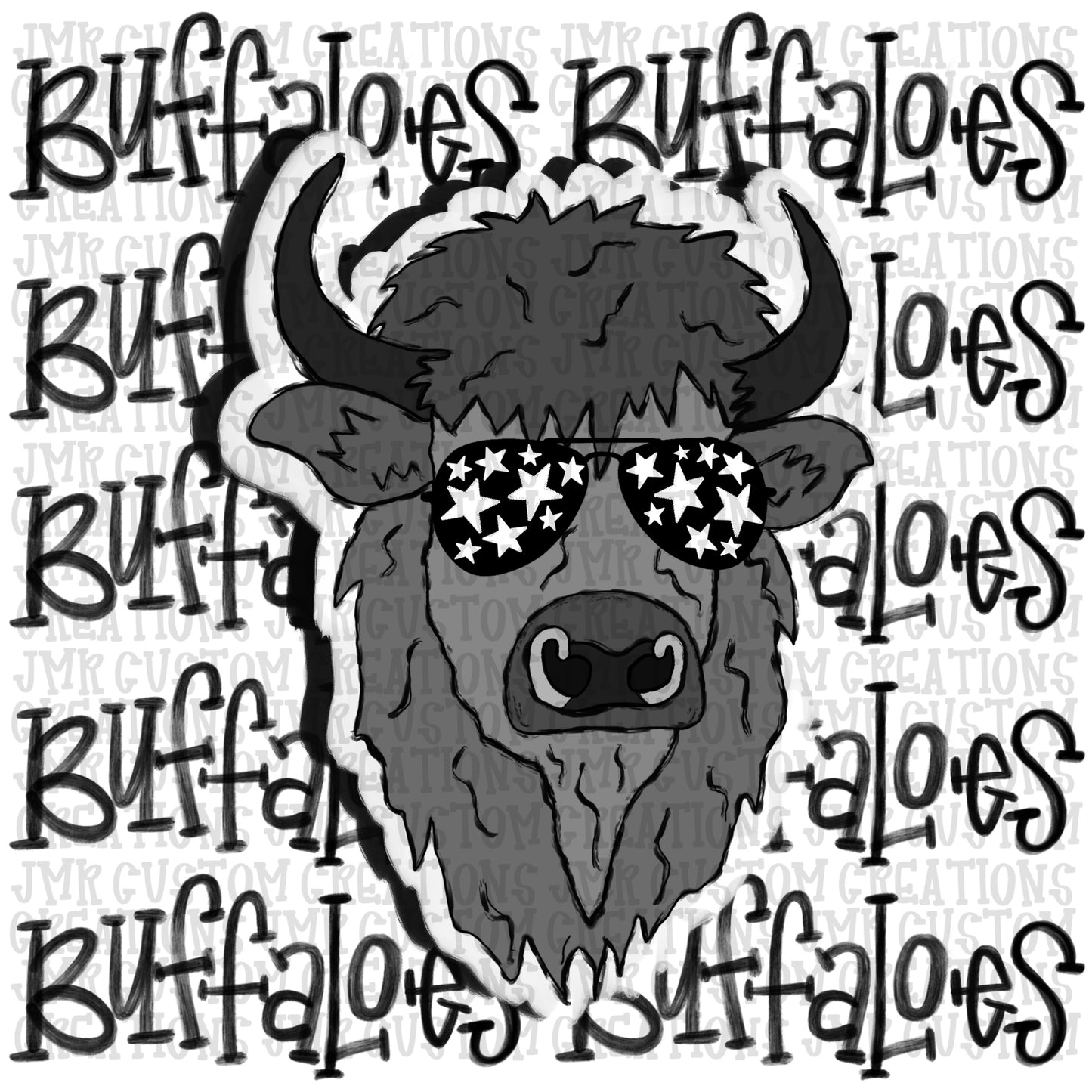 BUFFALOES Mascot School Spirit Digital Design