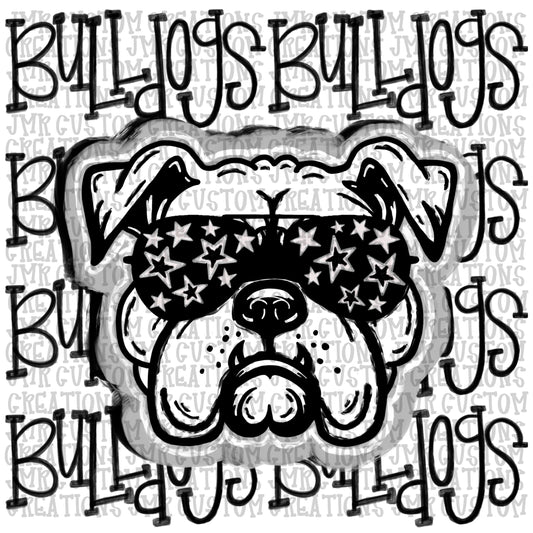 BULLDOGS Mascot School Spirit Digital Design