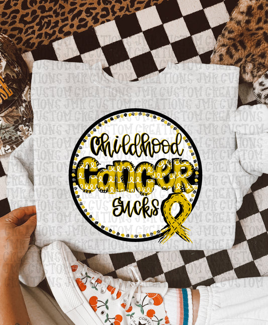 Childhood Cancer Awareness -cancer sucks DIGITAL DESIGN