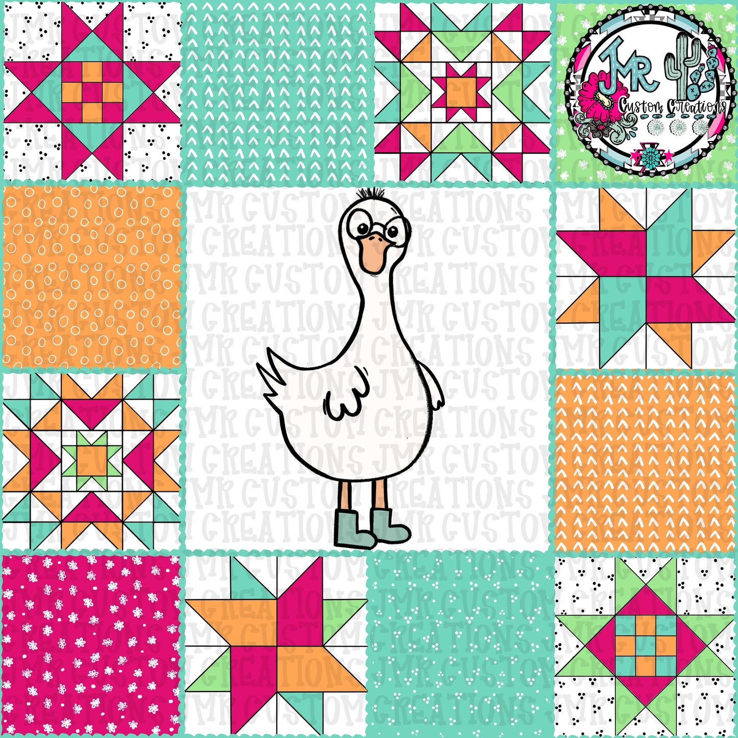 Quilted Goose Patchwork Seamless Patterns-8 DIGITAL DESIGNS