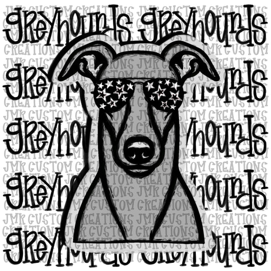 GREYHOUNDS Mascot School Spirit Digital Design