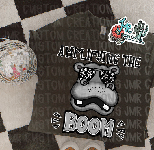 HIPPO Mascot AMPLIFYING THE BOOM School Spirit Digital Design. *CUSTOM*
