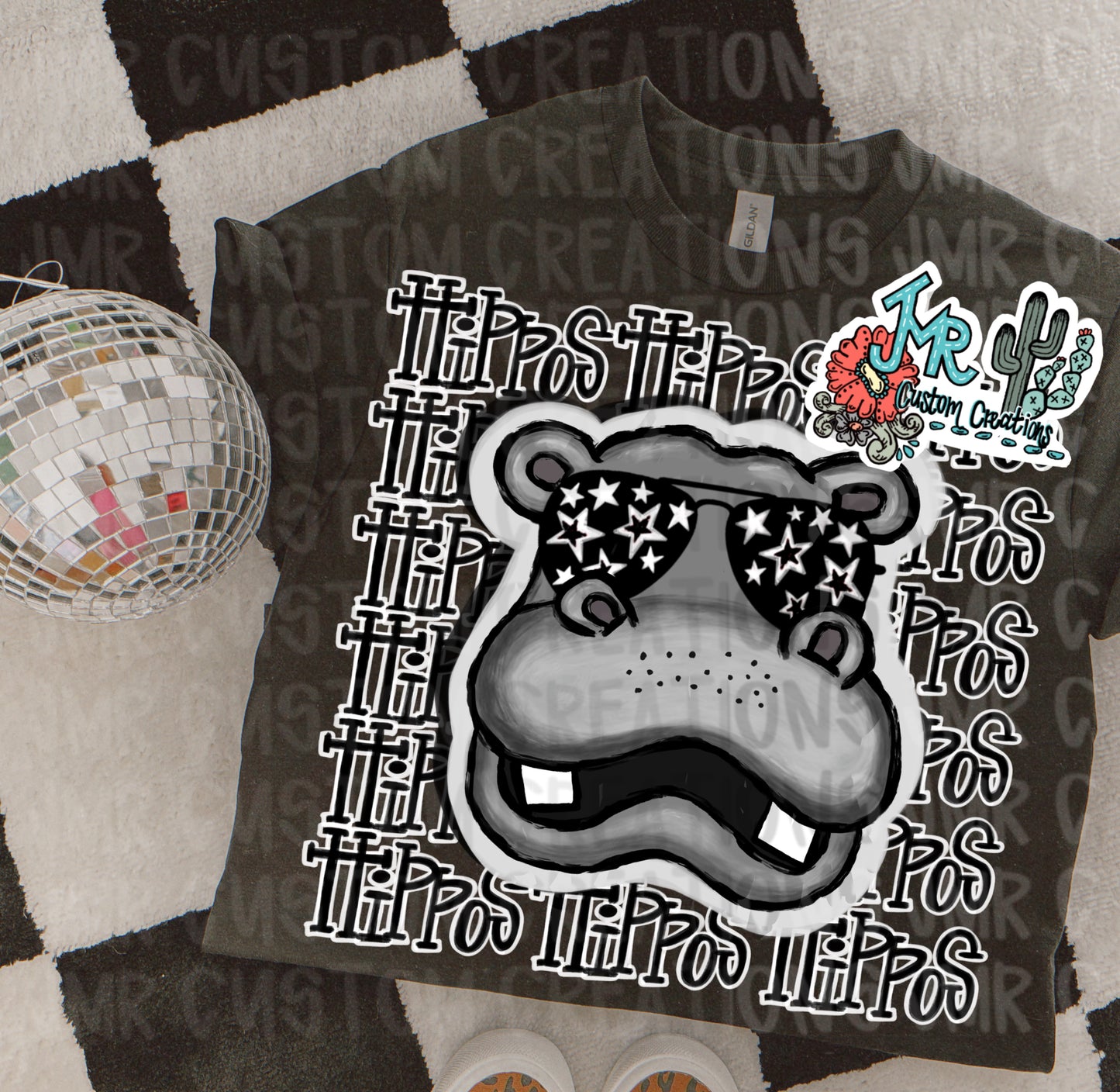 HIPPOS Mascot School Spirit Digital Design