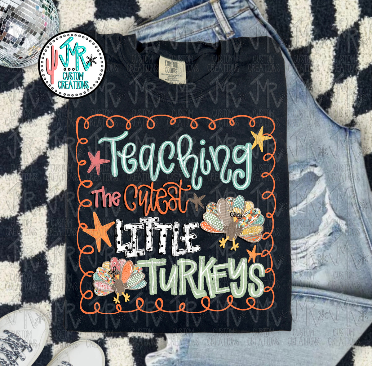 Teaching the Cutest Little Turkeys Digital PNG Design