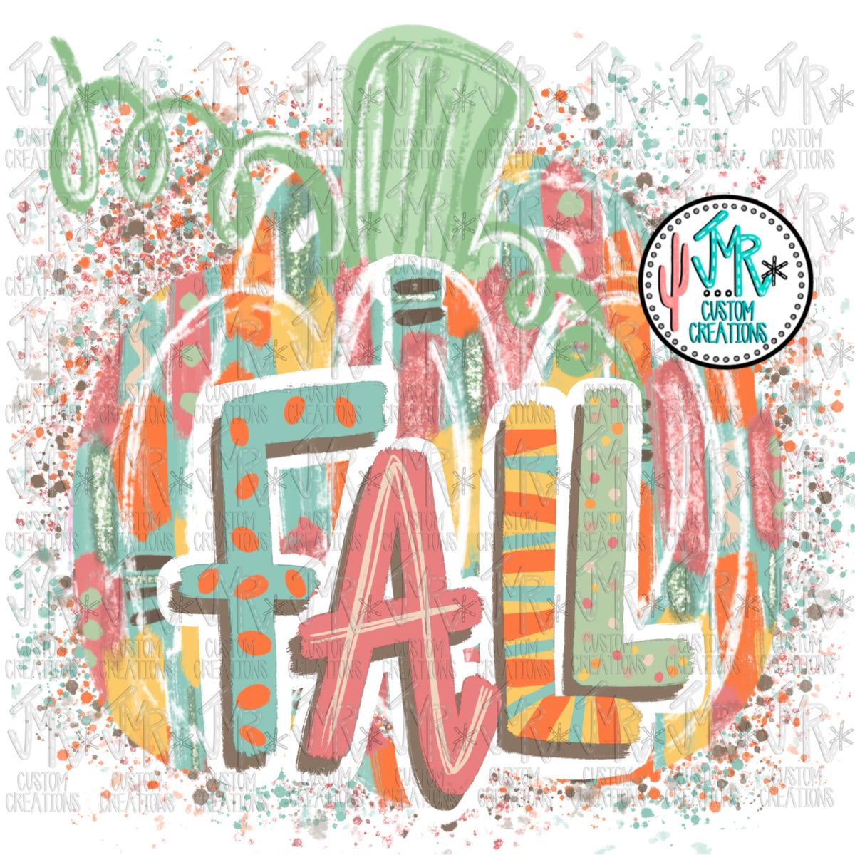 Fall Splatter Pumpkin Digital PNG Design