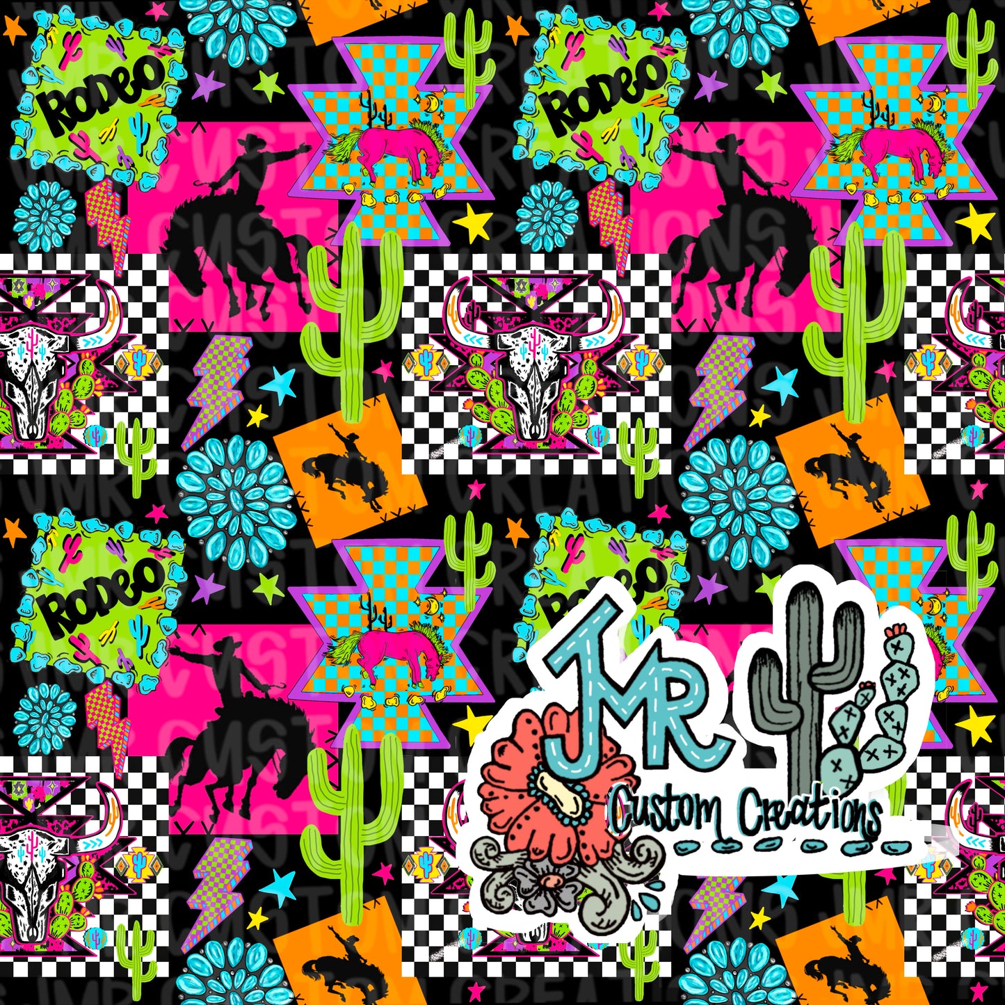 Western Neon Seamless Pattern DIGITAL DESIGN