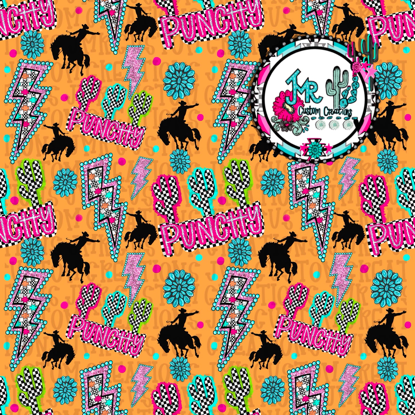 Western Seamless Pattern DIGITAL DESIGN- orange