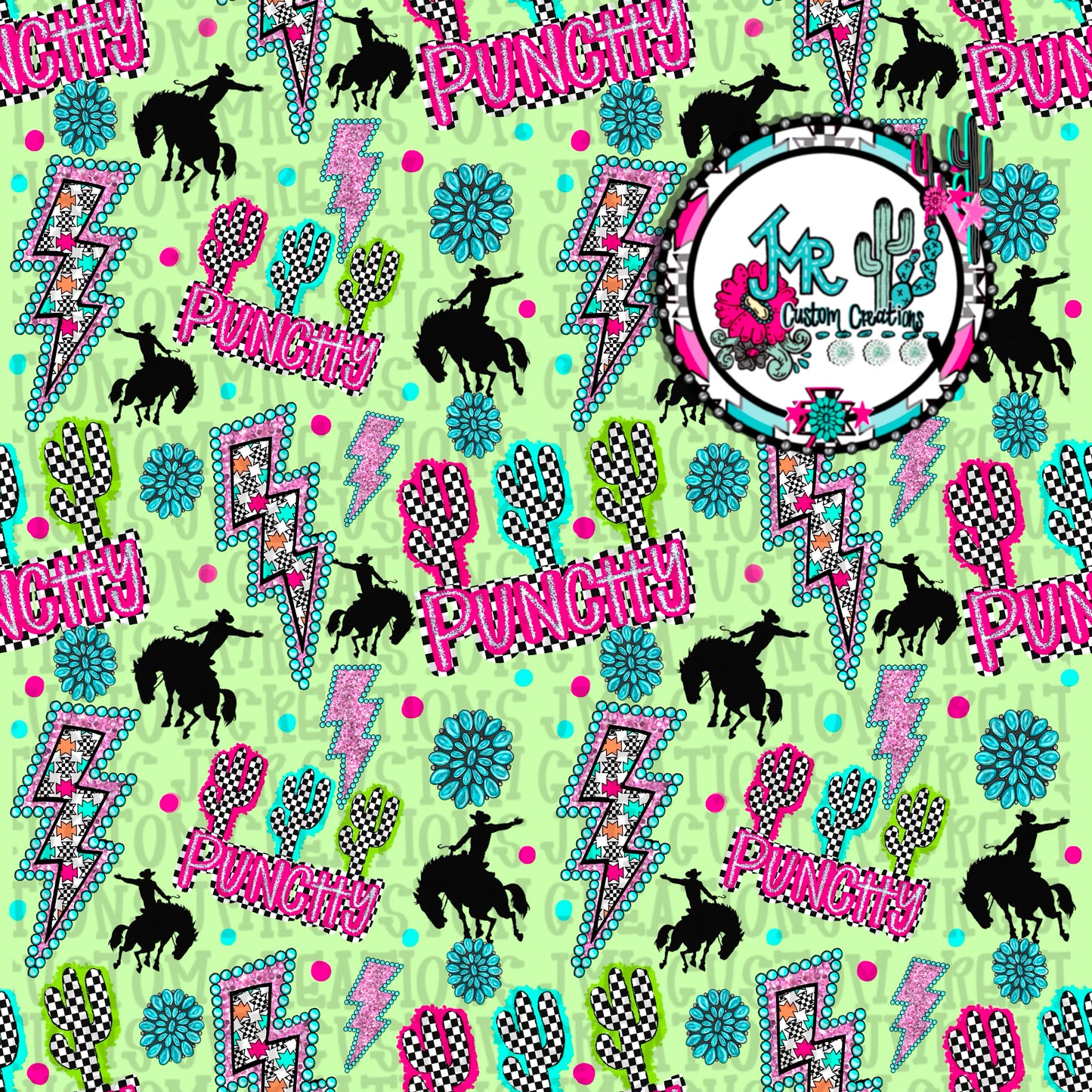 Western Seamless Pattern DIGITAL DESIGN- green