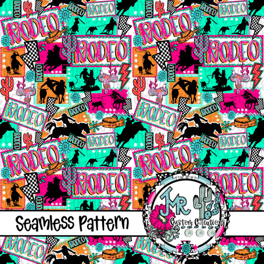 Western Rodeo Seamless Pattern DIGITAL DESIGN