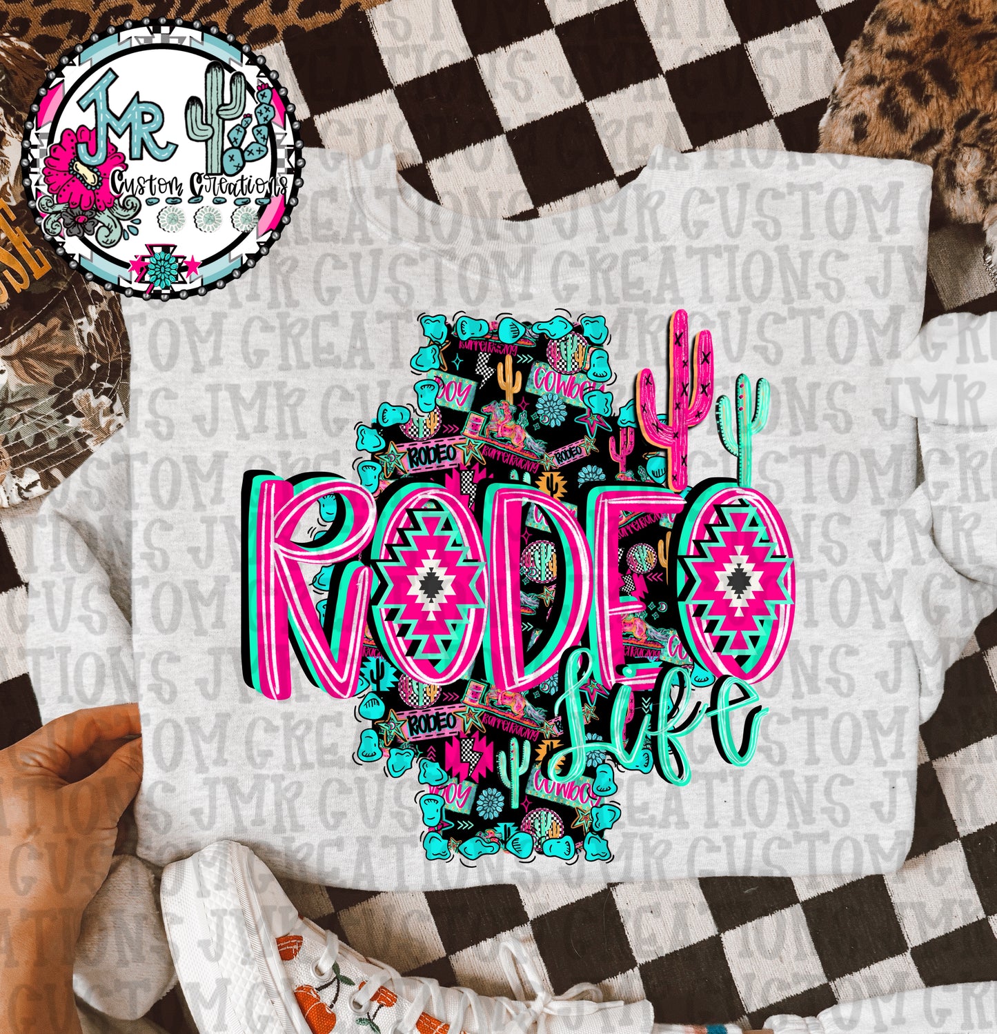 Rodeo Life Western Neon DIGITAL Design PNG