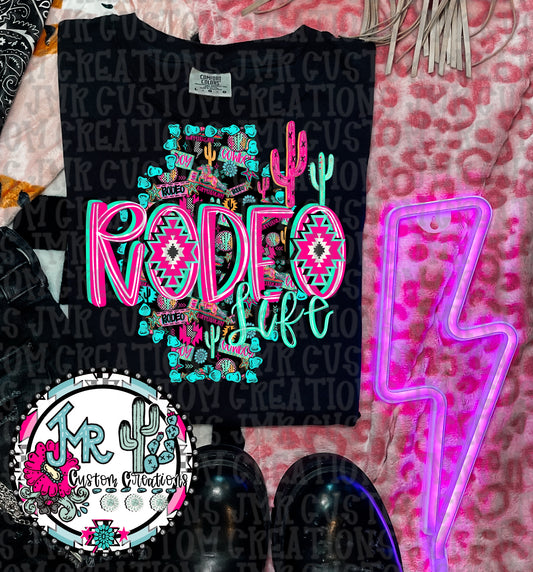 Rodeo Life Western Neon DIGITAL Design PNG