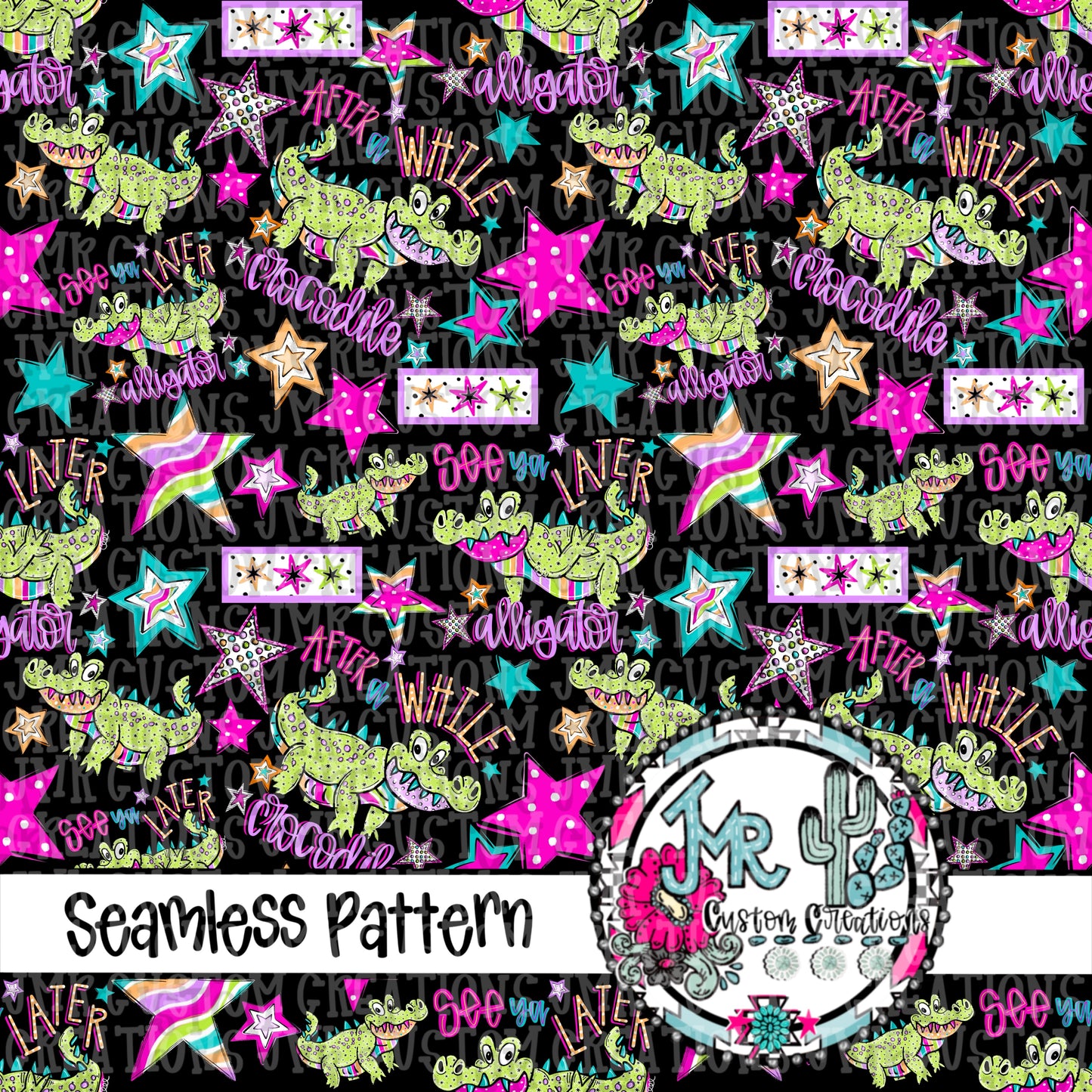 Later Gator- After While Crocodile SEAMLESS DIGITAL Design