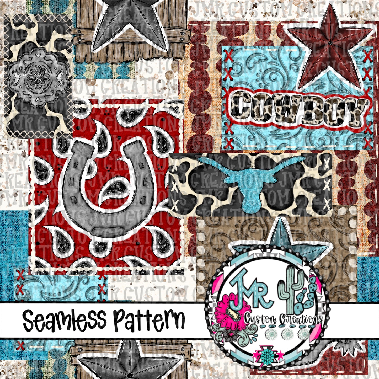 Western Cowboy-Seamless Pattern DIGITAL DESIGN