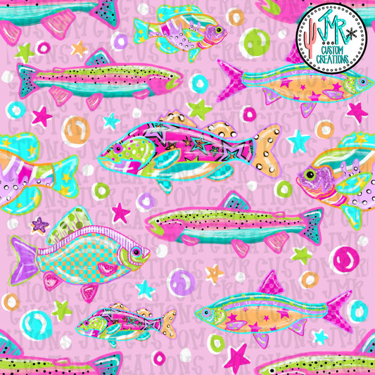 Bright Seamless Fish Pattern BUNDLE-7 colors