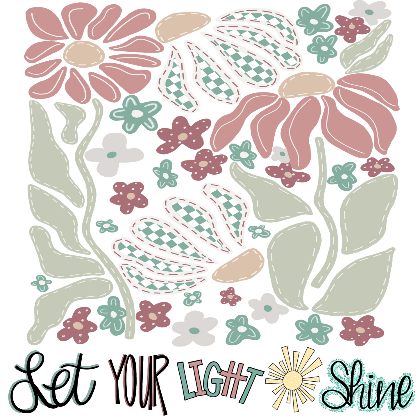Let Your Light Shine-Floral T-Shirt