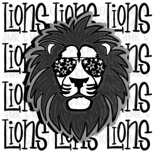 LIONS Mascot School Spirit Digital Design
