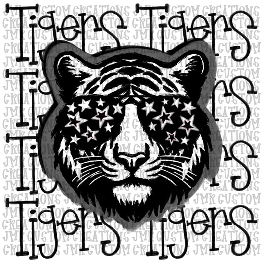TIGERS Mascot School Spirit Digital Design