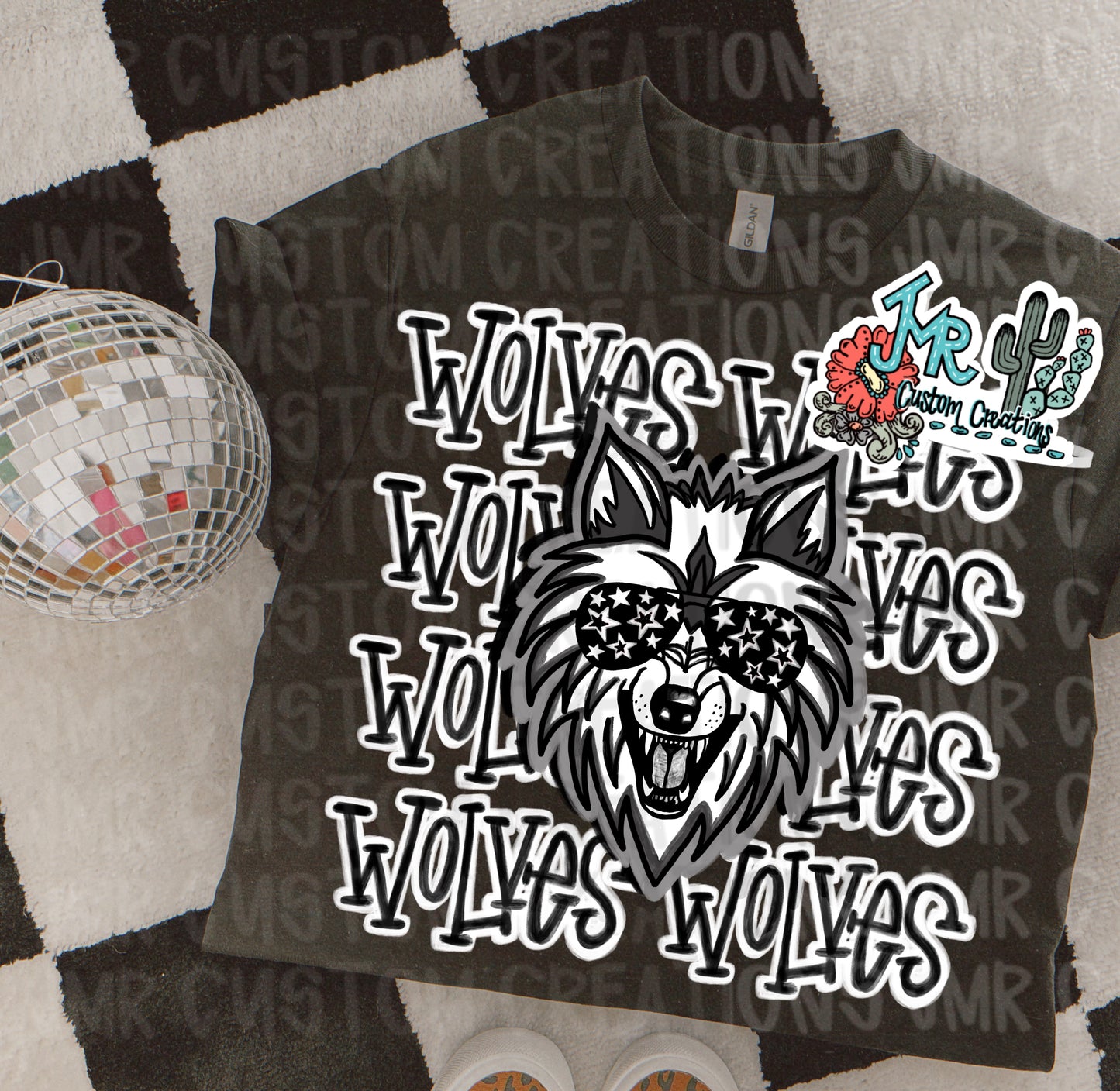 WOLVES Mascot School Spirit Digital Design