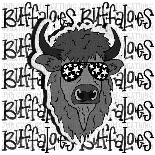 BUFFALOES  Mascot School Spirit Digital Design