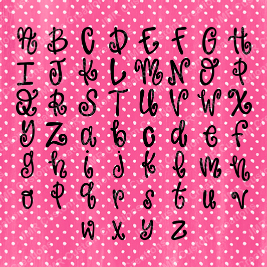 Loopsie-a hand-drawn loopy alpha set with PNG and Typeable Font!