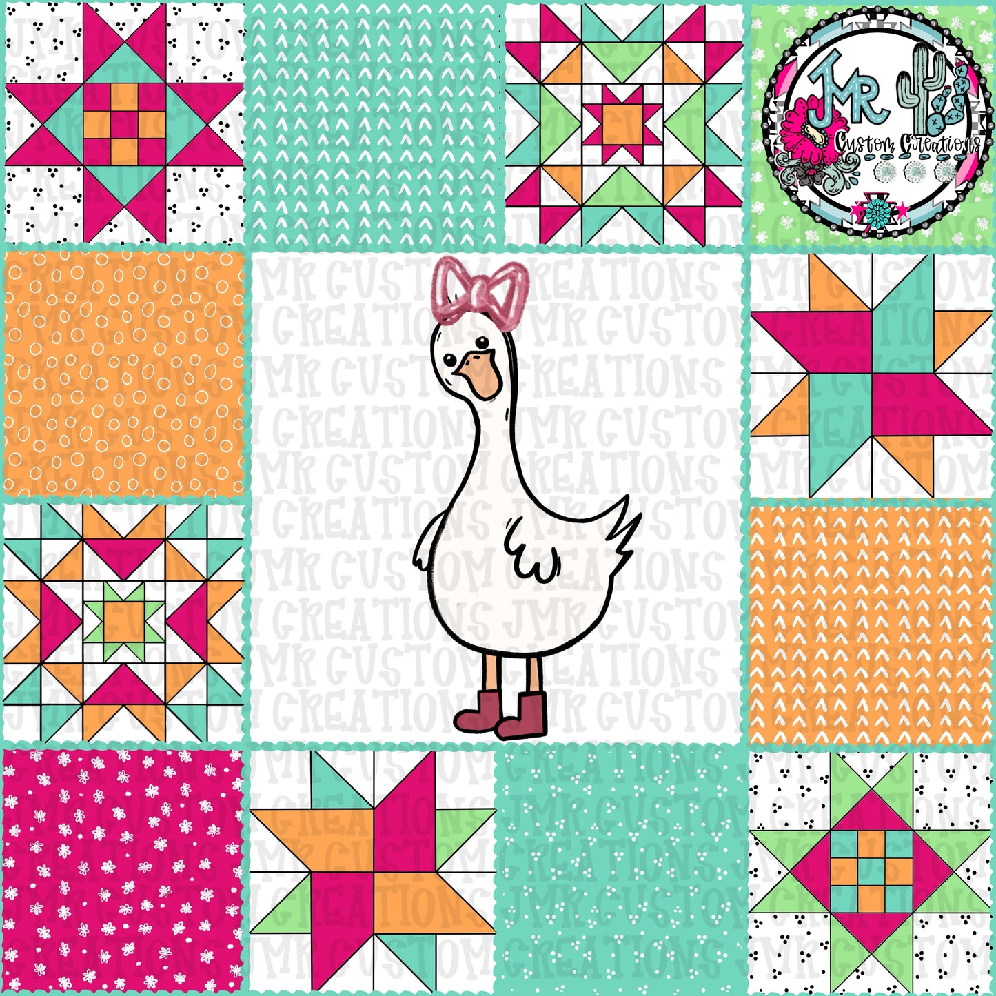 Quilted Goose Patchwork Seamless Patterns-8 DIGITAL DESIGNS