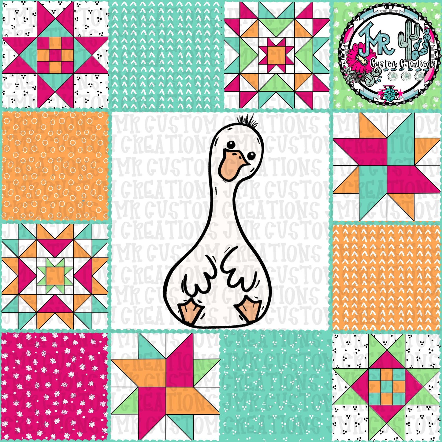 Quilted Goose Patchwork Seamless Patterns-8 DIGITAL DESIGNS