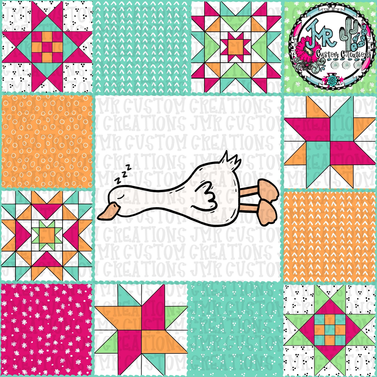 Quilted Goose Patchwork Seamless Patterns-8 DIGITAL DESIGNS
