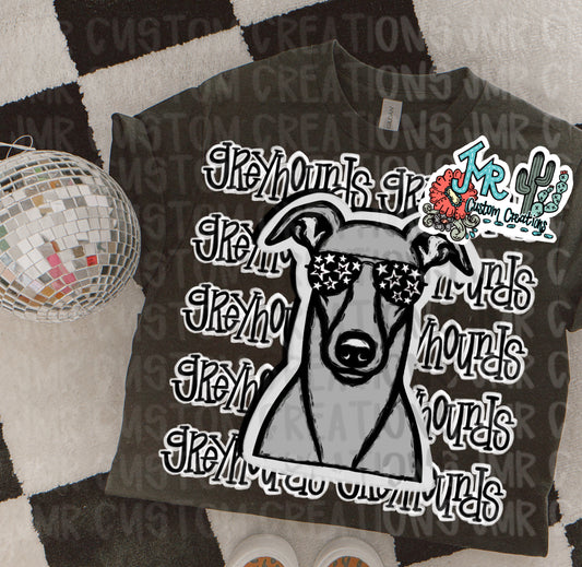 GREYHOUNDS Mascot School Spirit Digital Design