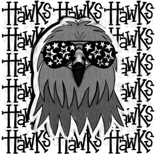HAWKS Mascot School Spirit Digital Design
