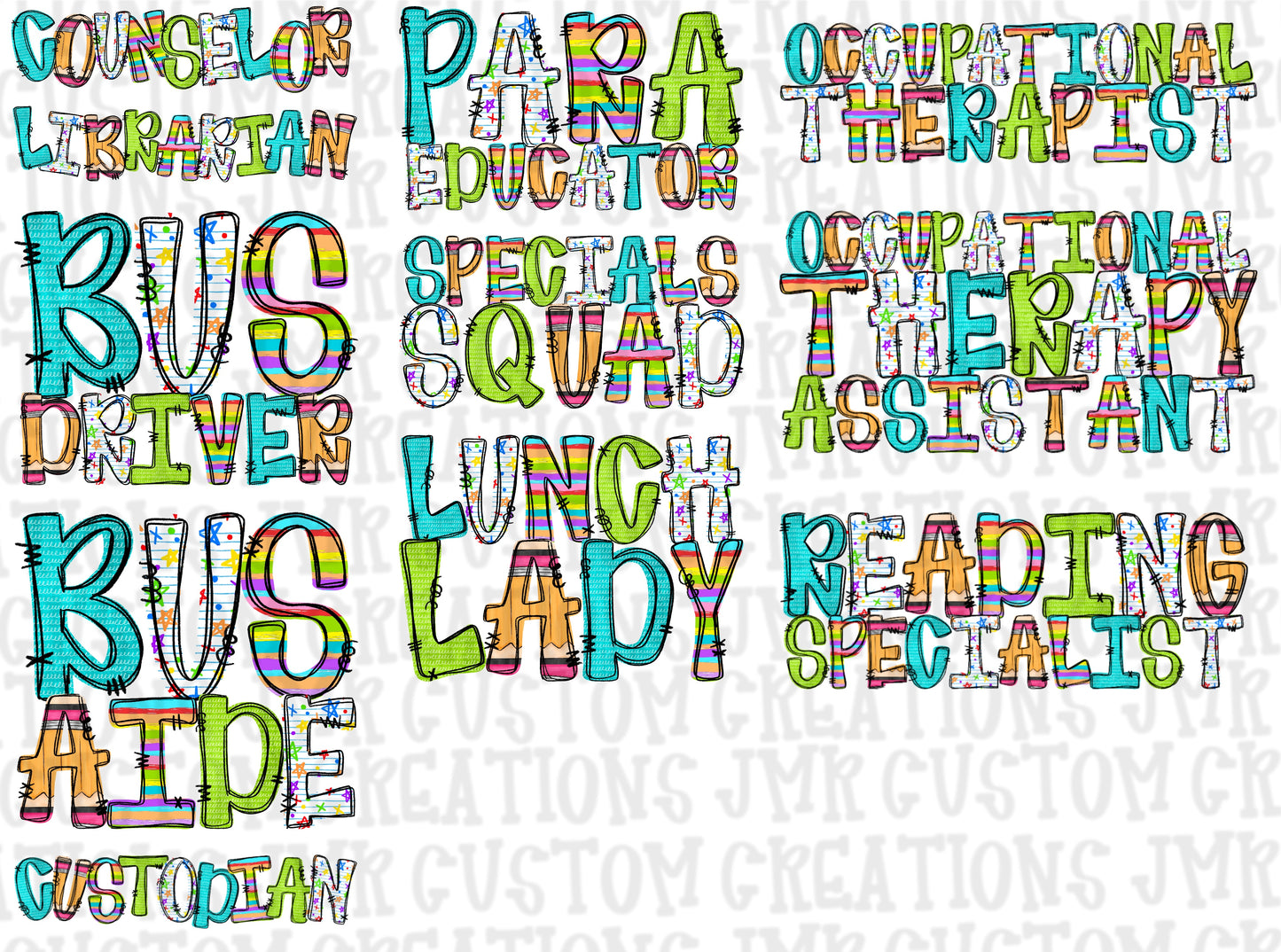 Back to school-BUNDLE- PNG DESIGNS AND OCCUPATIONS DIGITAL Designs