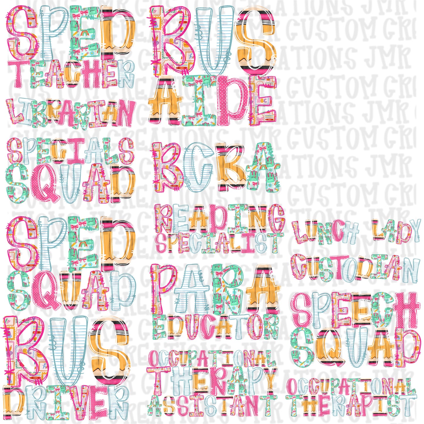 Back to school-BUNDLE- PNG DESIGNS AND OCCUPATIONS DIGITAL Designs