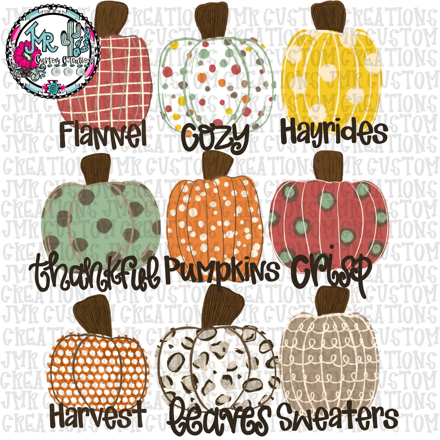 FALL Pumpkins PNG Digital Design
