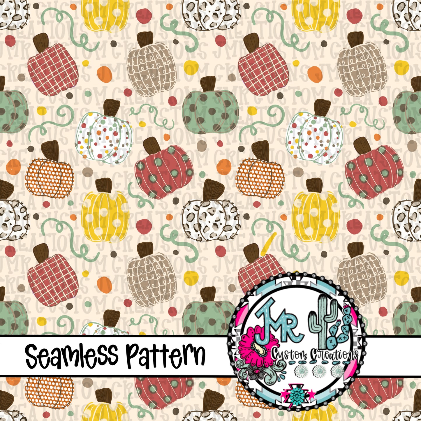 Fall Pumpkin Seamless Pattern
