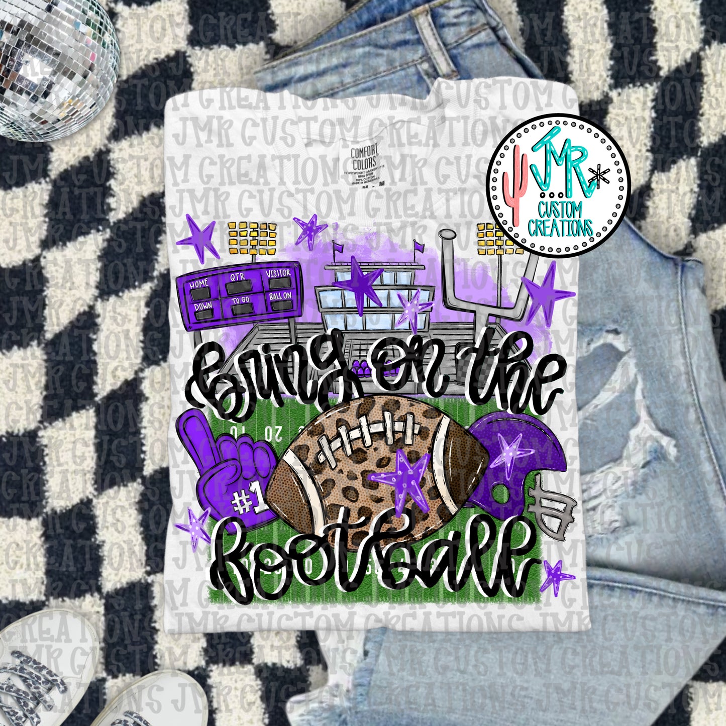 Bring on the Football PNG Digital Design - Purple
