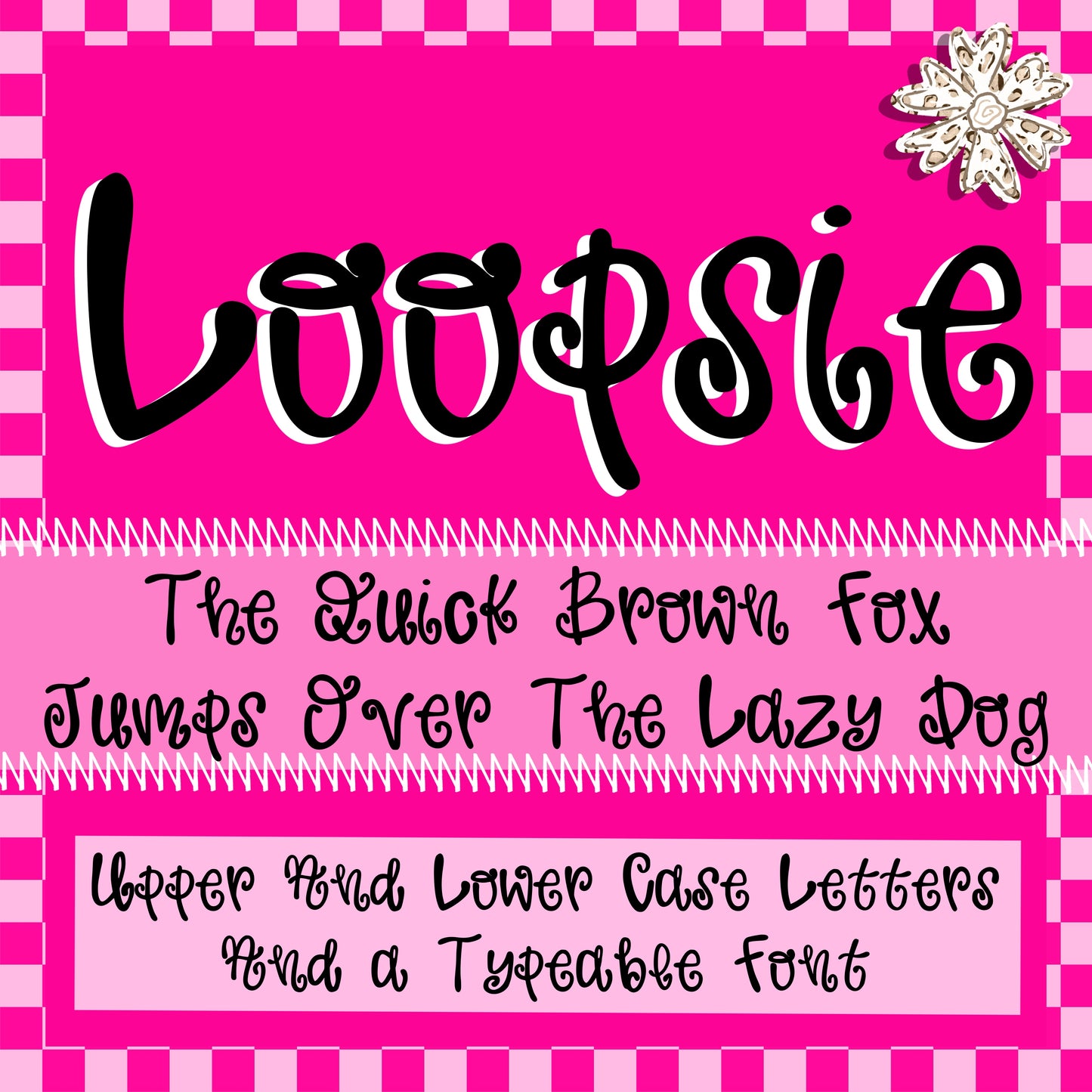 Loopsie-a hand-drawn loopy alpha set with PNG and Typeable Font!