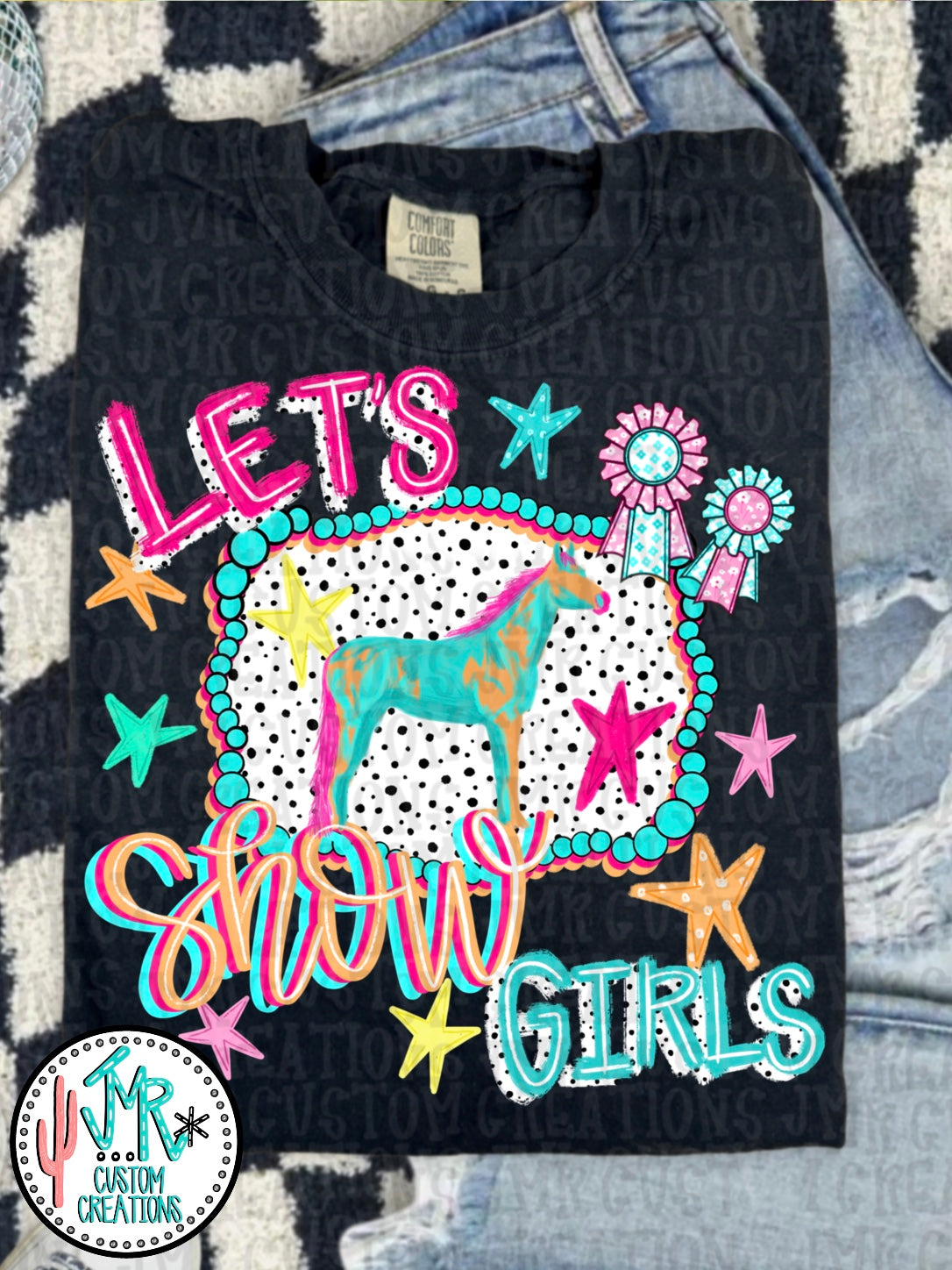 Let's Show Girl Horse PNG Digital Design