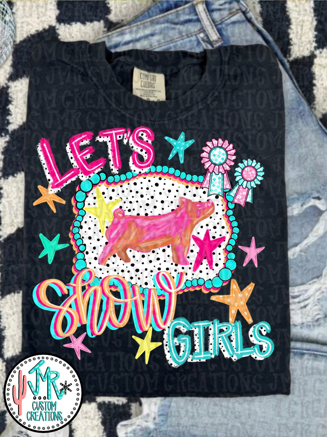 Let's Show Girl Swine PNG Digital Design