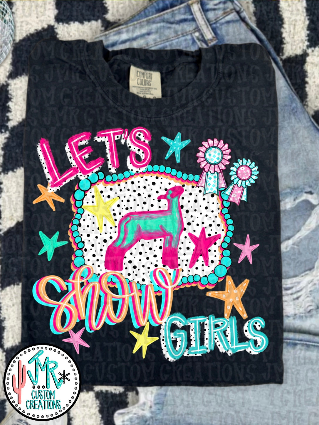 Let's Show Girl Sheep PNG Digital Design