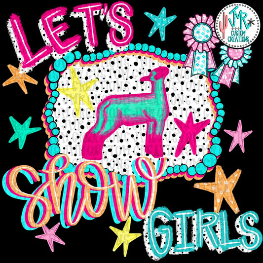 Let's Show Girl Sheep PNG Digital Design