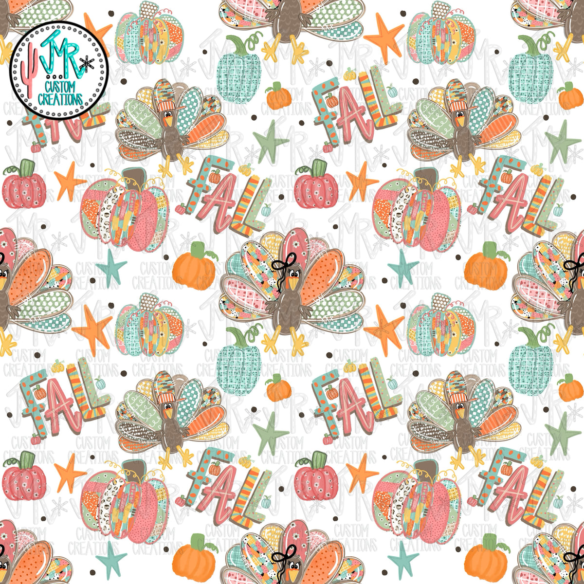 Fall Turkey Digital Seamless Design