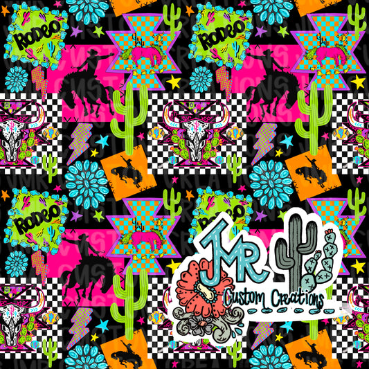 Western Neon Seamless Pattern DIGITAL DESIGN