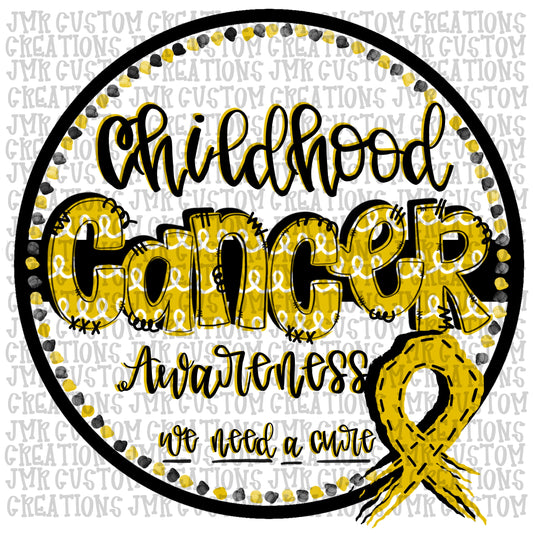 Childhood Cancer Awareness -Circle DIGITAL DESIGN
