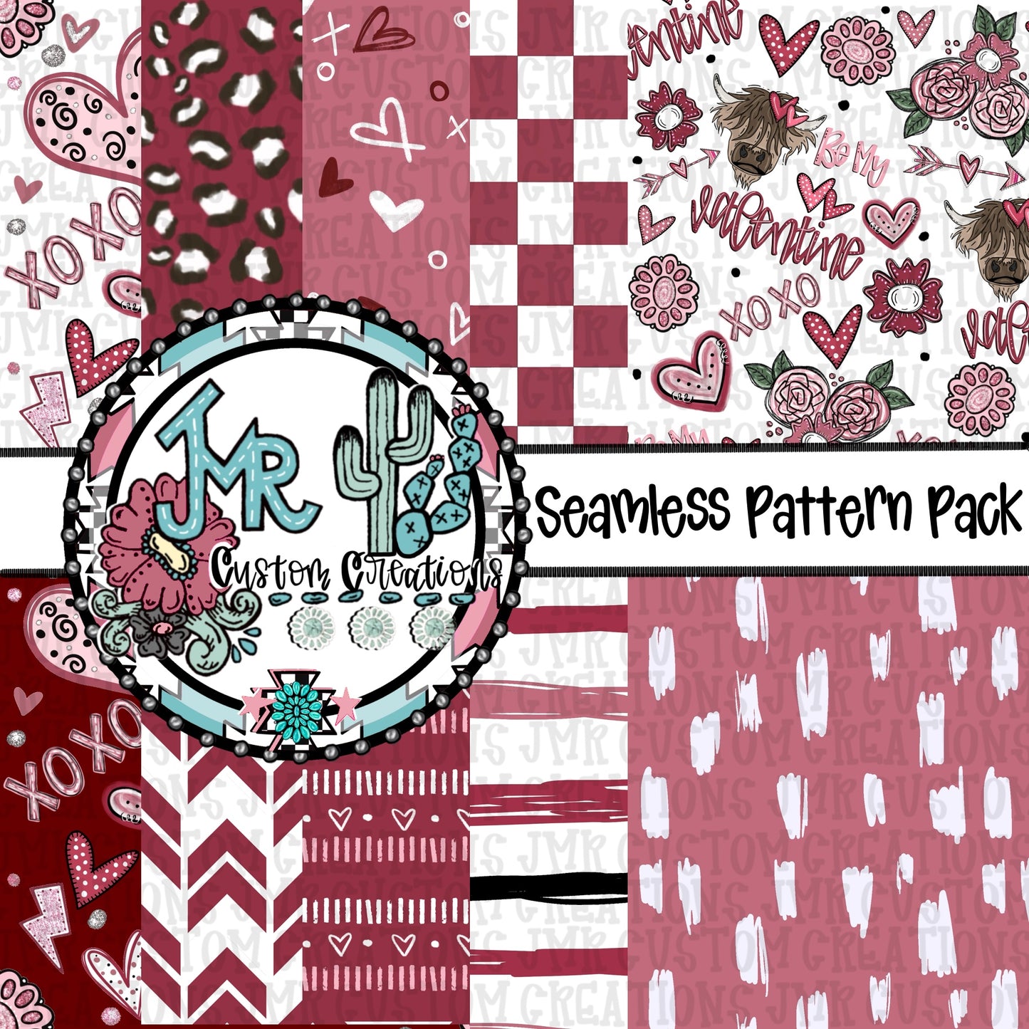 Seamless Pattern PACK-TEN Patterns-Valentines Day ***DIGITAL FILE***