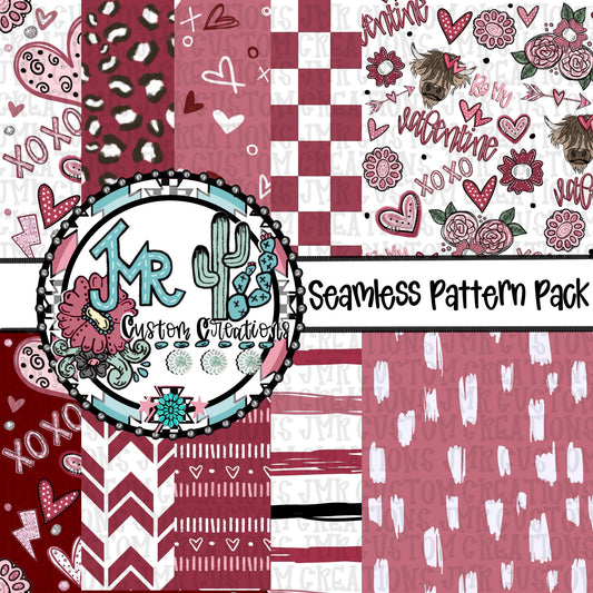 Seamless Pattern PACK-TEN Patterns-Valentines Day ***DIGITAL FILE***