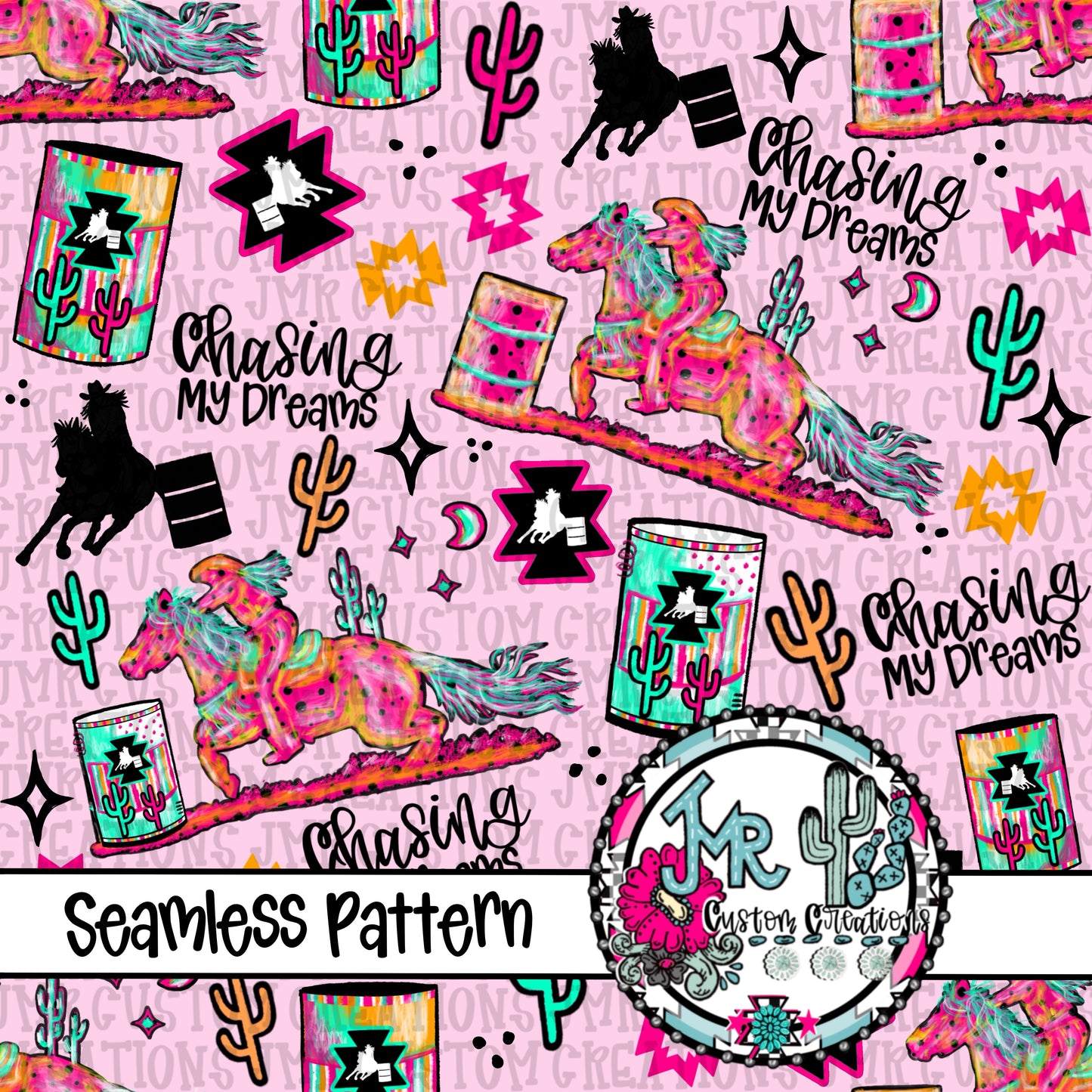 Chasing Dreams Western Seamless Pattern PACK of 6-DIGITAL DESIGNS