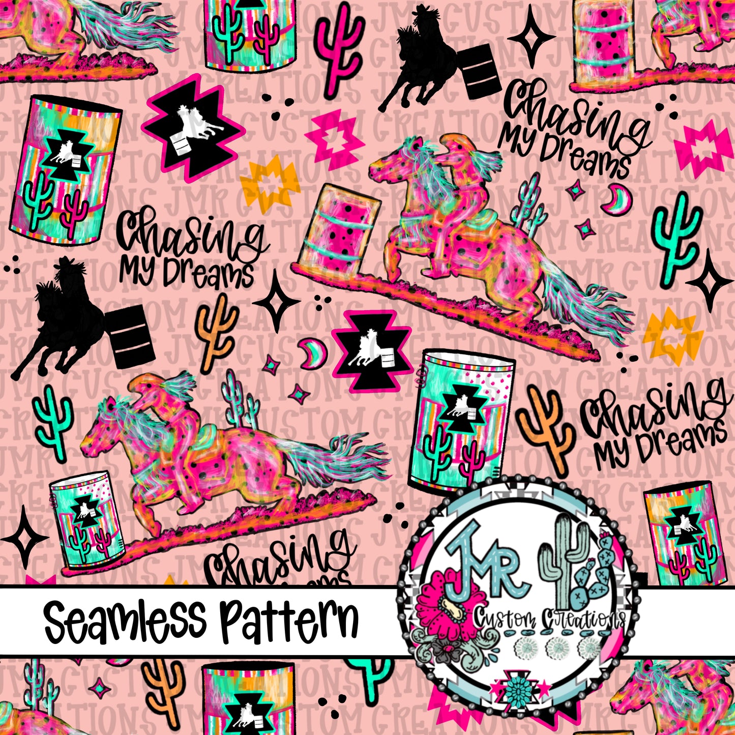Chasing Dreams Western Seamless Pattern PACK of 6-DIGITAL DESIGNS