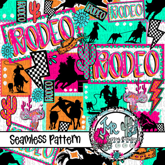 Western Rodeo Seamless Pattern DIGITAL DESIGN