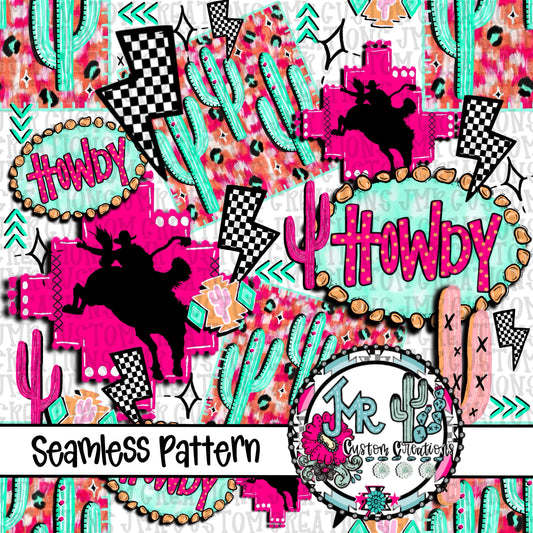 Western Howdy Seamless Pattern DIGITAL DESIGN